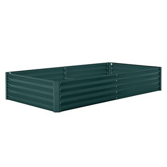 ANIXOL Rectangular Galvanized Raised Garden Bed with Cover