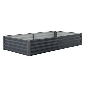 ANIXOL Rectangular Galvanized Raised Garden Bed with Cover