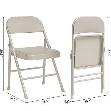 Metal Folding Chairs with Padded Cushion and Back, Indoor Outdoor Portable Stackable Seat