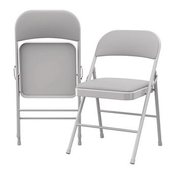Metal Folding Chairs with Padded Cushion and Back, Indoor Outdoor Portable Stackable Seat