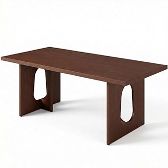 Farmhouse Long Dining Table for 6-10, Heavy Duty Rectangular Kitchen Table with Thick Top&Metal Legs