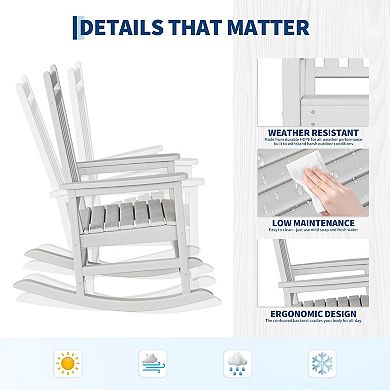 ANIXOL HDPE Outdoor Rocking Chair Set with table