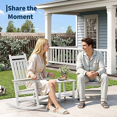 ANIXOL HDPE Outdoor Rocking Chair Set with table