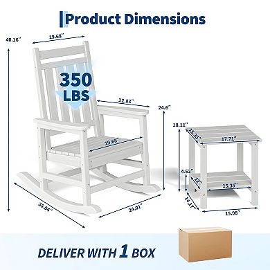 ANIXOL HDPE Outdoor Rocking Chair Set with table