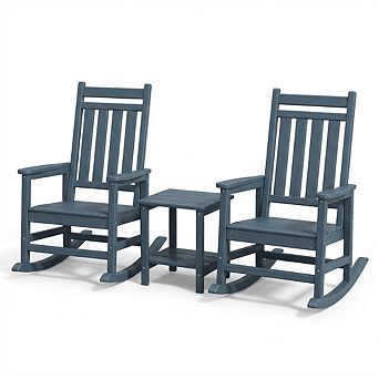 ANIXOL HDPE Outdoor Rocking Chair Set with table