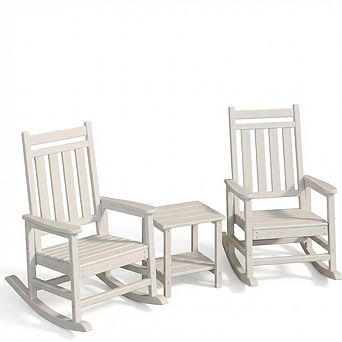 ANIXOL HDPE Outdoor Rocking Chair Set with table
