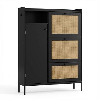 ANIXOL Rattan 3-Drawer Shoe Cabinet