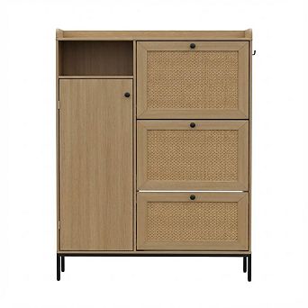 ANIXOL Rattan 3-Drawer Shoe Cabinet