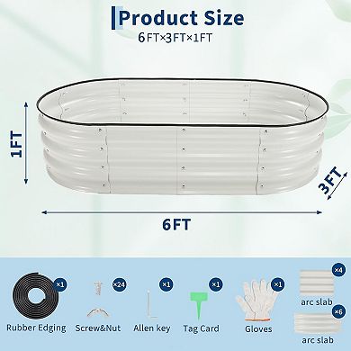 ANIXOL Oval Galvanized Steel Raised Garden Bed Kit