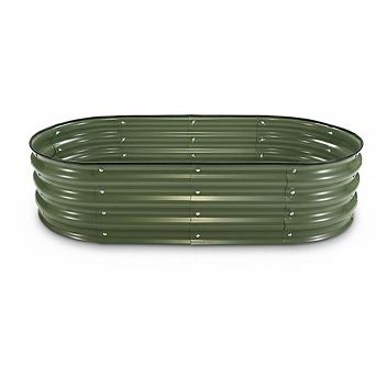 ANIXOL Oval Galvanized Steel Raised Garden Bed Kit