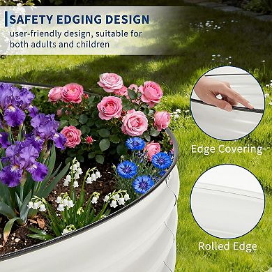 ANIXOL Round Galvanized Steel Raised Garden Bed