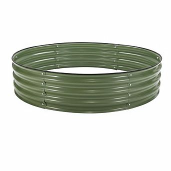 ANIXOL Round Galvanized Steel Raised Garden Bed