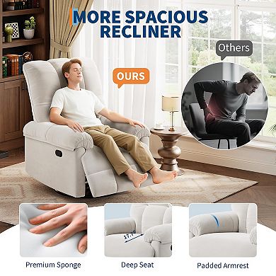 ANIXOL Chenille Swivel Rocker Recliner Chair