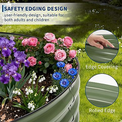 ANIXOL Oval Galvanized Steel Raised Garden Bed