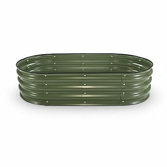 ANIXOL Oval Galvanized Steel Raised Garden Bed