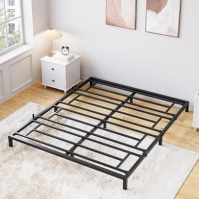 Metal Bed Frame Storage Space Under Bed Steel Slat Support Easy Assembly Noise Free