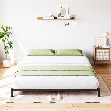 Metal Bed Frame Storage Space Under Bed Steel Slat Support Easy Assembly Noise Free