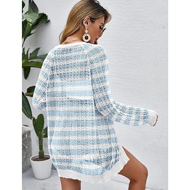 Women Crochet Lightweight Cardigan Cover Up Open Front Long Sleeve Cardigans