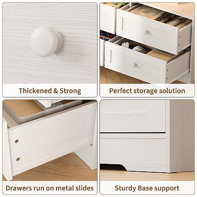 ANIXOL Slim 6-Drawer Dresser with Outlets & LED