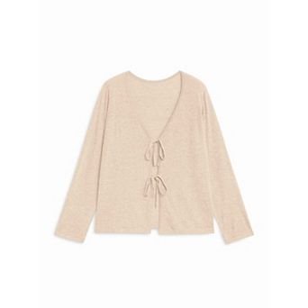 Plus Size Cardigan for Women Tie Front Sweater Long Sleeve Lightweight Shrug Spring Trendy Outfit