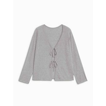 Plus Size Cardigan for Women Tie Front Sweater Long Sleeve Lightweight Shrug Spring Trendy Outfit