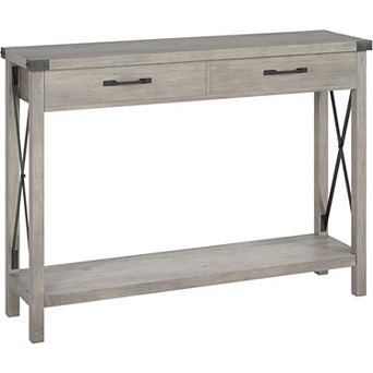 Narrow Console Table: Drawers, Storage Shelves for Entryway & Hallway