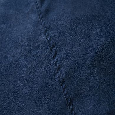 Comfortable High-Density Shredded Foam Bean Bag Chair with Removable Microsuede Cover, Midnight Blue