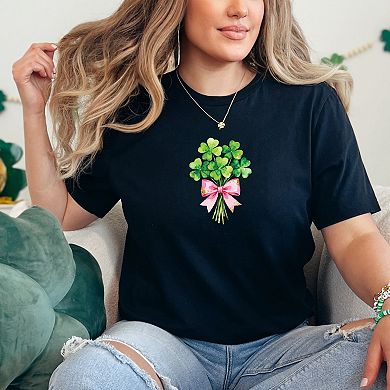Clover Watercolor Bouquet - Women's Short Sleeve Graphic T-Shirt