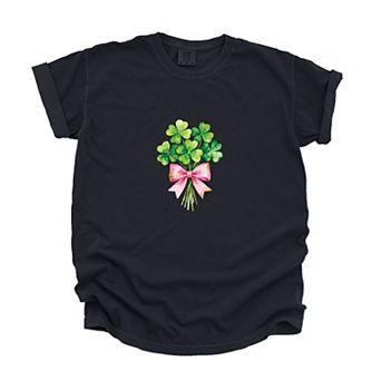 Clover Watercolor Bouquet - Women's Garment Dyed Graphic T-Shirt