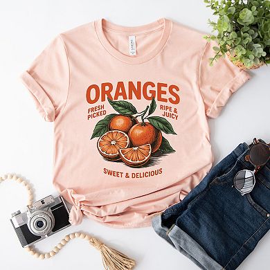 Fresh Picked Oranges Vintage - Women's Short Sleeve Graphic T-Shirt