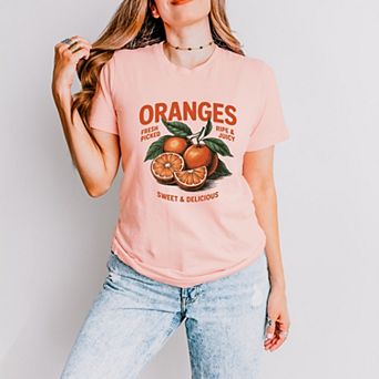 Fresh Picked Oranges Vintage - Women's Short Sleeve Graphic T-Shirt
