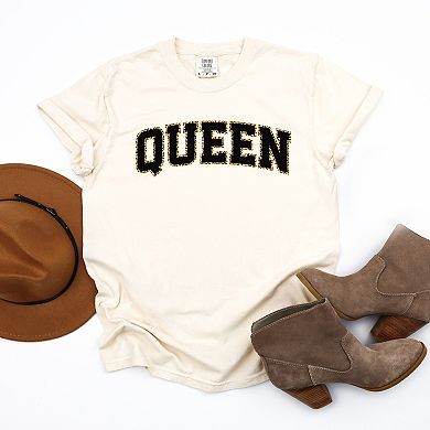 Queen Leopard Print - Women's Garment Dyed Graphic T-Shirt