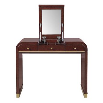 Merax Classic Wood Vanity Desk with Flip Mirror, 3-in-1 Dressing Table with 2 Drawers