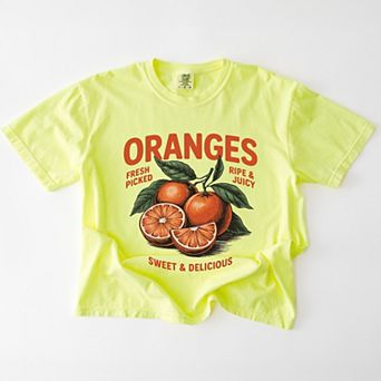 Fresh Picked Oranges Vintage - Women's Garment Dyed Graphic T-Shirt