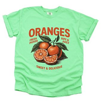 Fresh Picked Oranges Vintage - Women's Garment Dyed Graphic T-Shirt