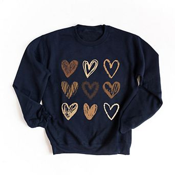 Brown Hearts Collage - Women's Graphic Sweatshirt