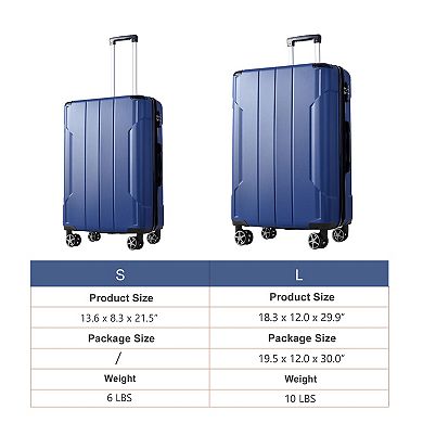 Merax Hardshell ABS Luggage Sets 2 Piece Suitcase Set Expandable with TSA Lock Spinner Wheels