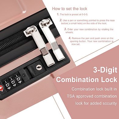 Merax 20-Inch Hardshell Carry-On Luggage, Lightweight Durable ABS Suitcase with Spinner Wheels