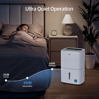 150 pt. 7,000 sq.ft. Portable Dehumidifier in White with WiFi Control, Built-in Pump, Dual-Filter