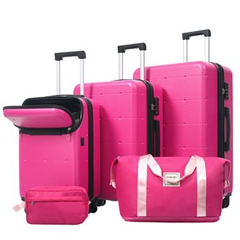 Merax Hardside Luggage Set 5 pc with Bags,20 in Half-opening Carry on Luggage with USB Port