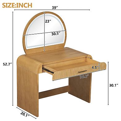 Merax 39" Makeup Vanity Table with Mirror Touch Screen Lighted Mirror