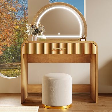 Merax 39" Makeup Vanity Table with Mirror Touch Screen Lighted Mirror