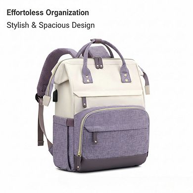 AKSZRI Ladies' Waterproof Laptop Backpack - For Nurses & Students, School & Travel Use