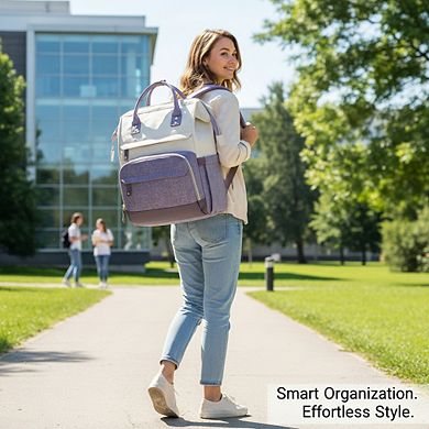 AKSZRI Ladies' Waterproof Laptop Backpack - For Nurses & Students, School & Travel Use