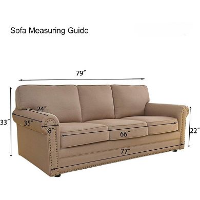 Great Ambitions Reversible Couch Cover for Cushion Couch Sofa Cover with Foam Sticks Elastic Straps