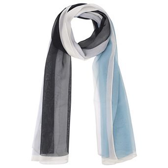 Women's Vintage Scarf, Multicolor Gradient Geometry Silky Lightweight Neckerchief Wrap for Casual