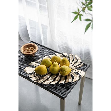 BEARSOLIM Gold 18.9-in. Monstera Leaf Metal Wall Decor