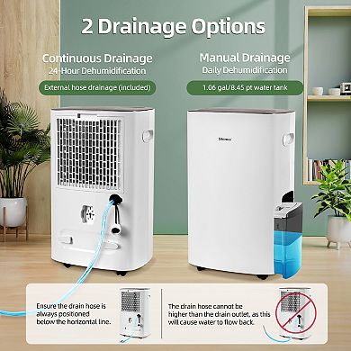 85 pt. 5,000 sq.ft. Portable Dehumidifier in White, with Auto Defrost, Variable Speeds