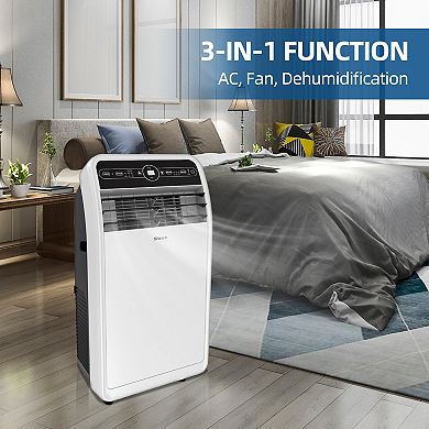 10,000 BTU (6,400 BTU DOE) Portable Air Conditioner Cools 300 sq. ft. Dehumidifier, 3 Fan Speeds