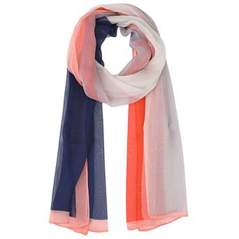 Women's Vintage Scarf, Multicolor Gradient Geometry Silky Lightweight Neckerchief Wrap for Casual